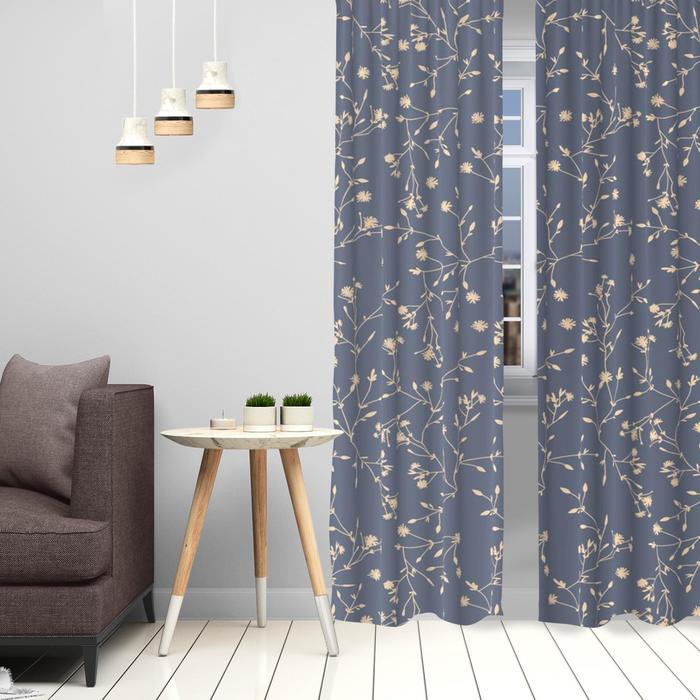 Комплект штор "Этель" Flowers (вид 2), 145*260 см-2 шт, 100% п/э