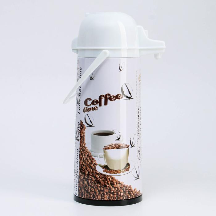 Кофейник-термос с помпой "Чашка зерен", 1.8 л, сохраняет тепло 4 ч, 36 х 29 см